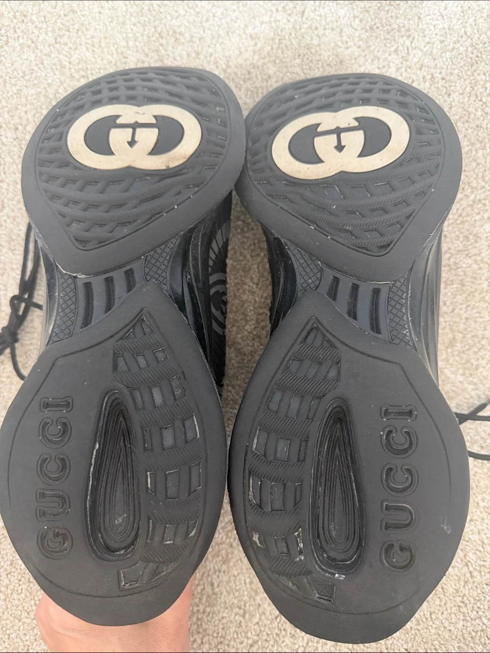 Gucci Men's Black Knit Athletic Sneakers